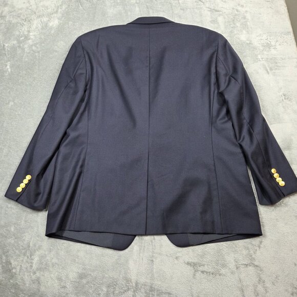 Lauren Ralph Lauren Sport Coat Mens 44S Navy Wool Gold Polo Button Blazer Jacket - Picture 5 of 11